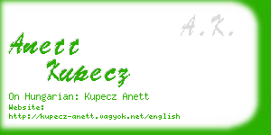 anett kupecz business card